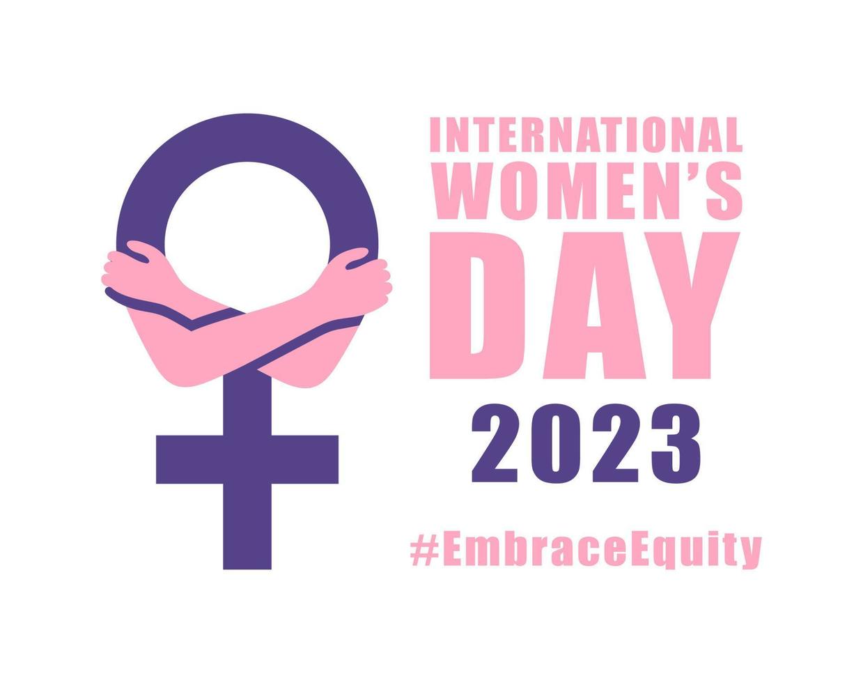 International womens day concept poster. Embrace equity woman illustration background. vector