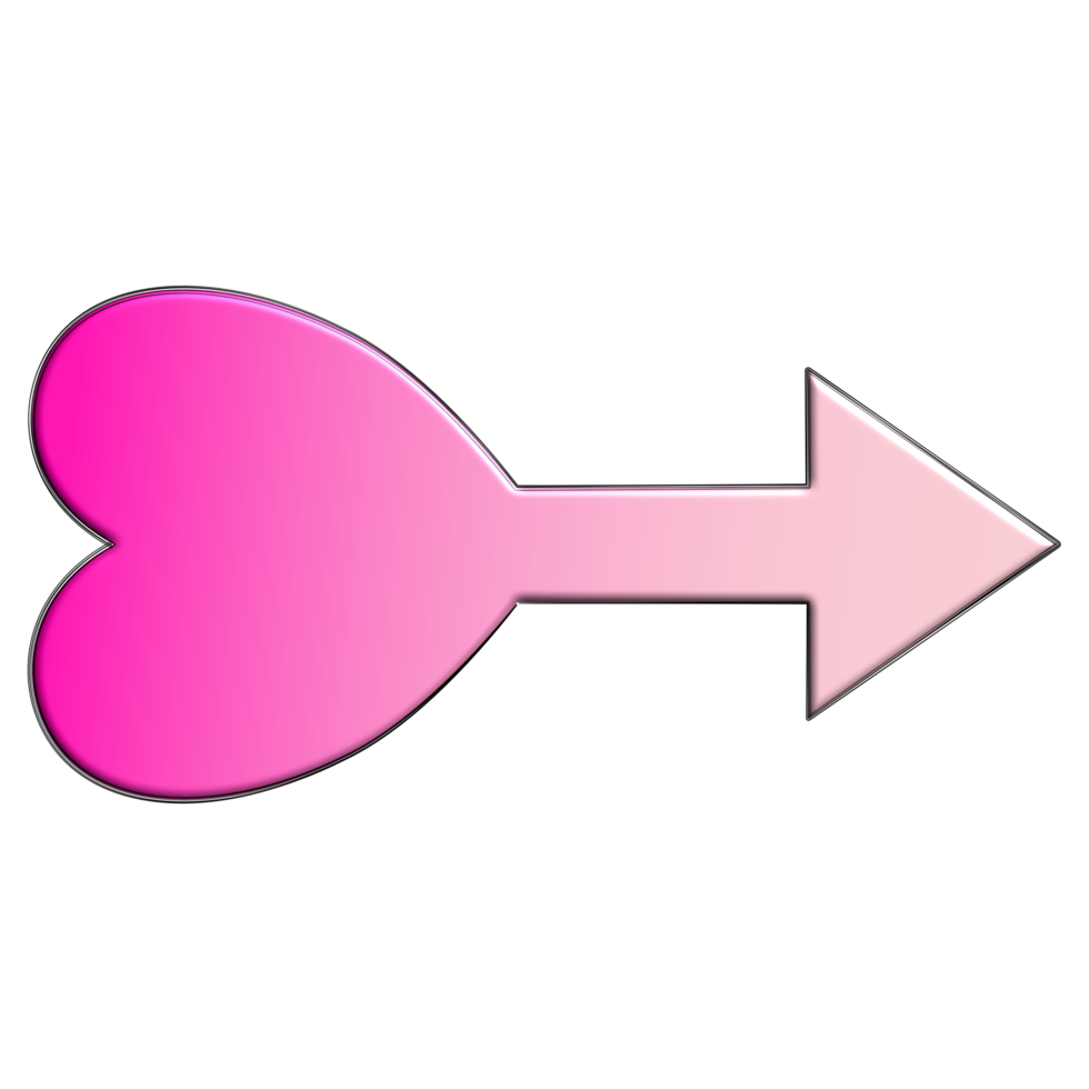 Pink Arrow Heart png