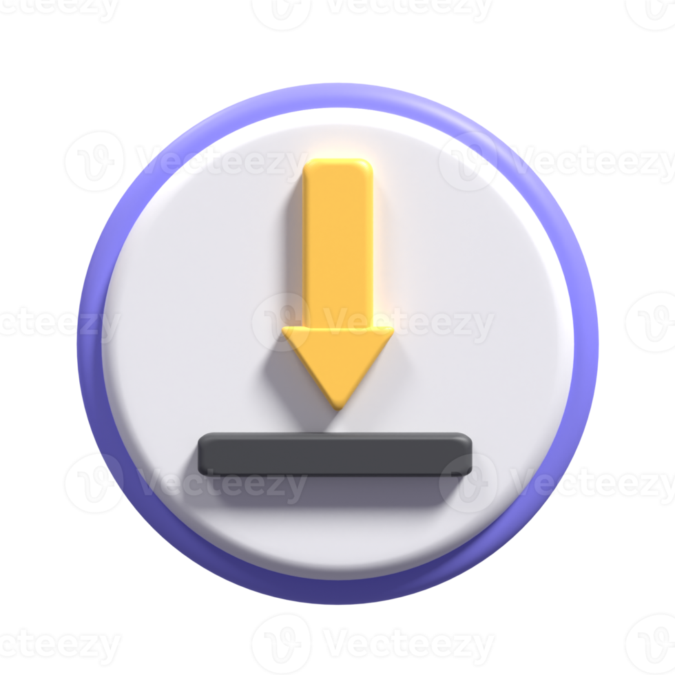 3D Illustration of a download with aesthetic colors suitable for web, apk or additional ornaments for your project png