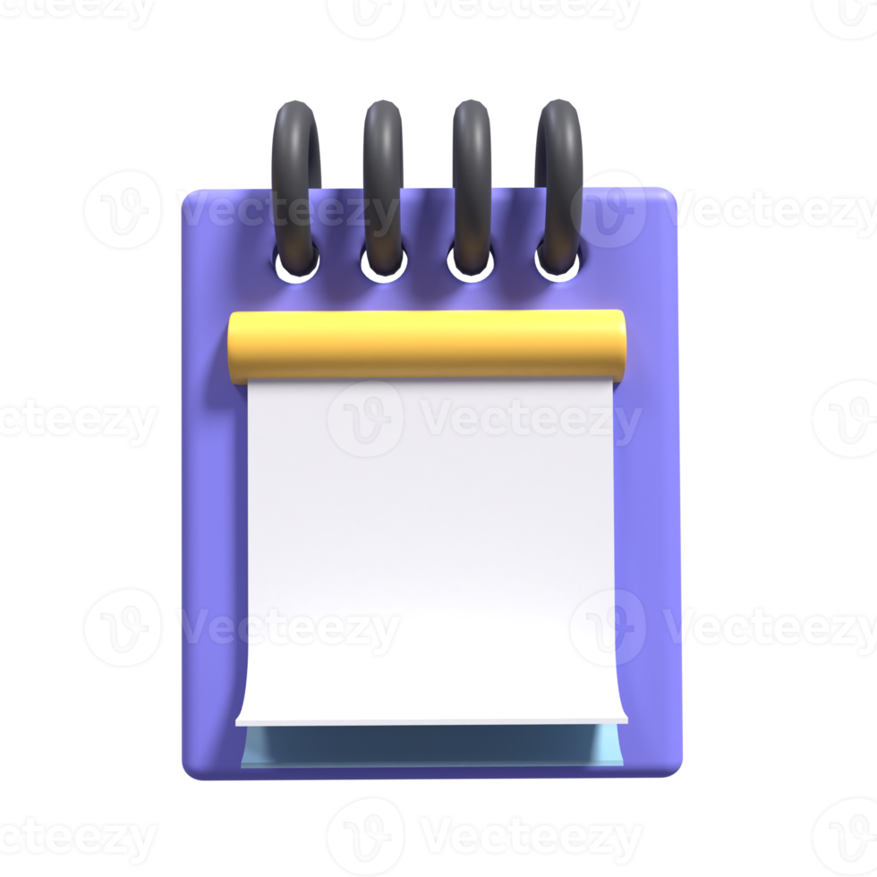 3D Illustration of a Calendar with aesthetic colors suitable for web, apk or additional ornaments for your project png