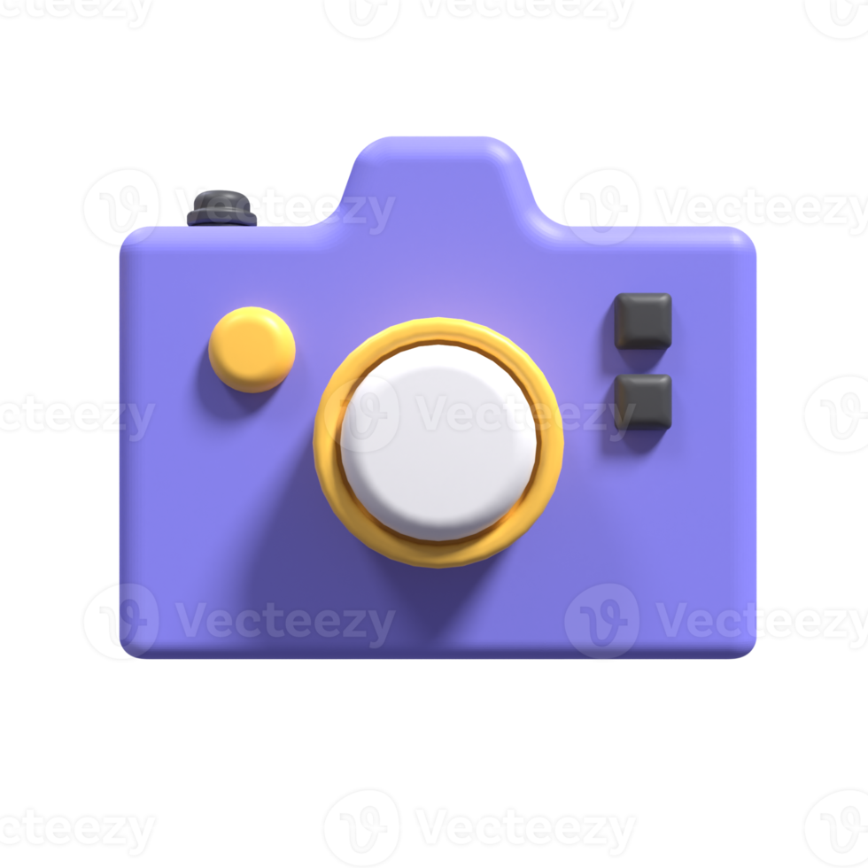 3D Illustration of a camera with aesthetic colors suitable for web, apk or additional ornaments for your project png