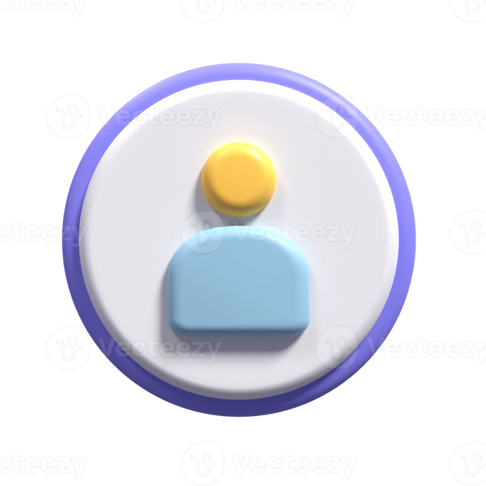 Ilustración 3d de un usuario con colores estéticos adecuados para web, apk o adornos adicionales para su proyecto png