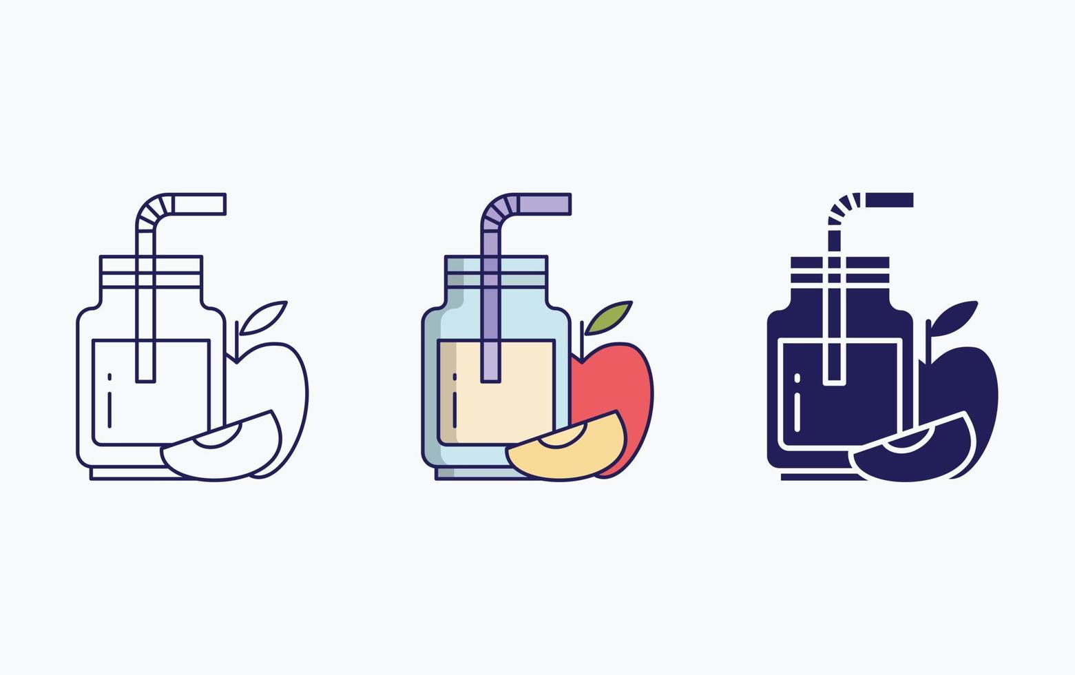 Apple juice icon vector