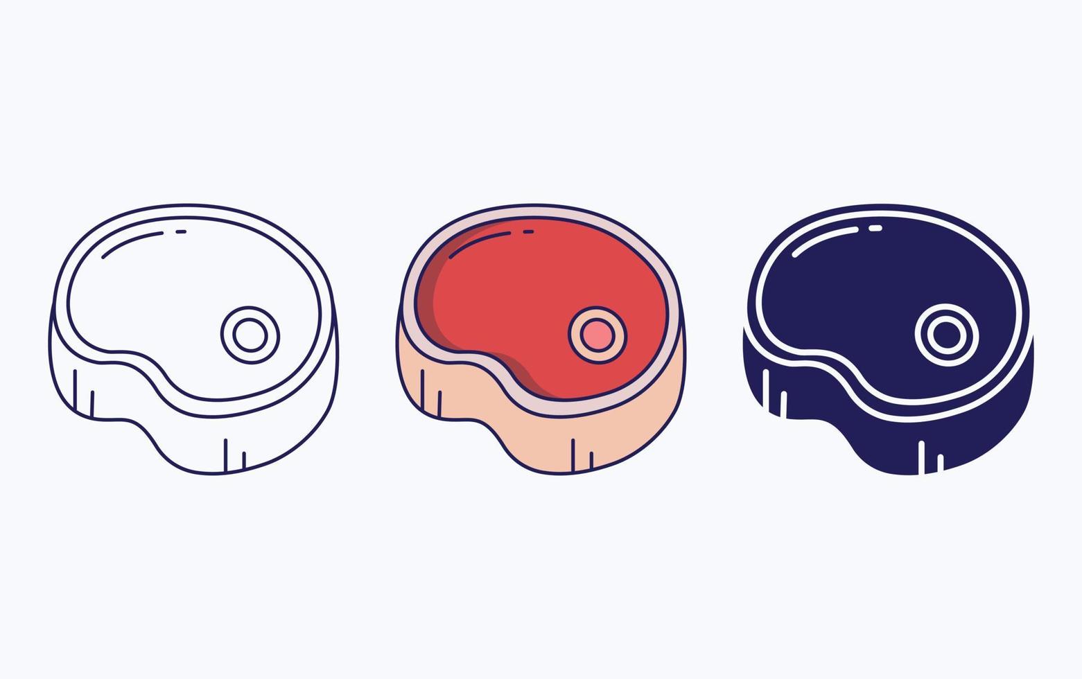 Steak meat icon vector