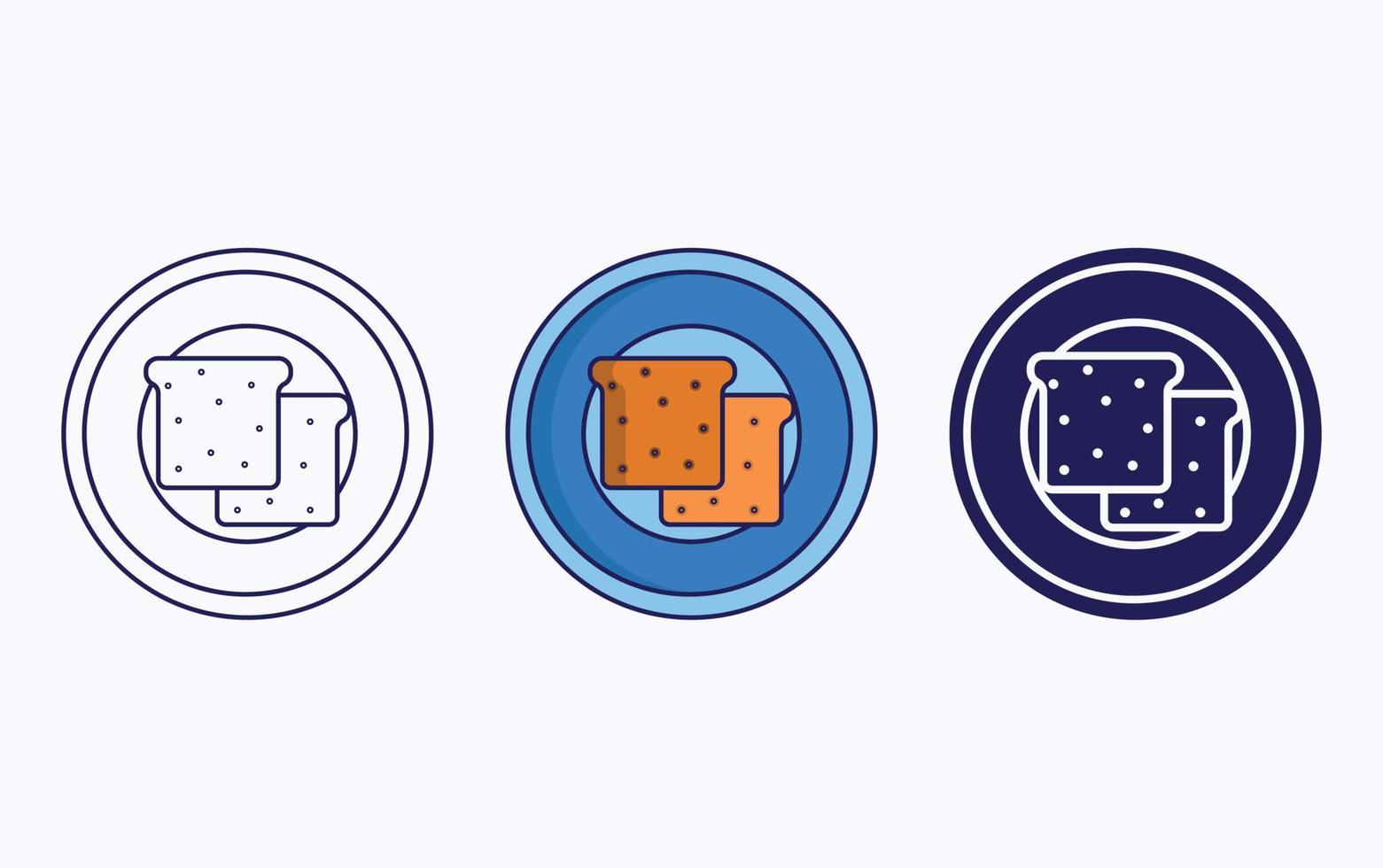 Flat Bread icon vector