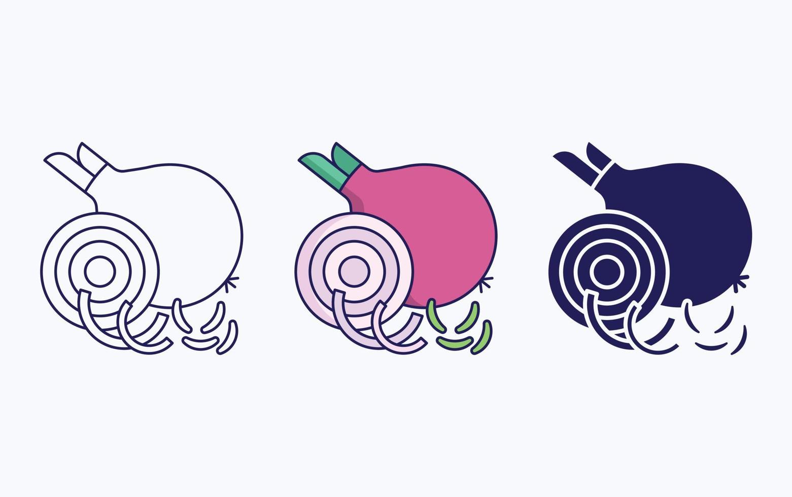 Onion sliced icon vector