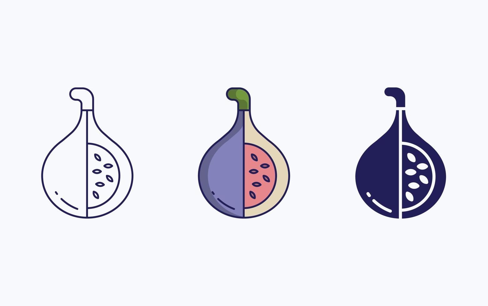 Fig cut and sliced vector