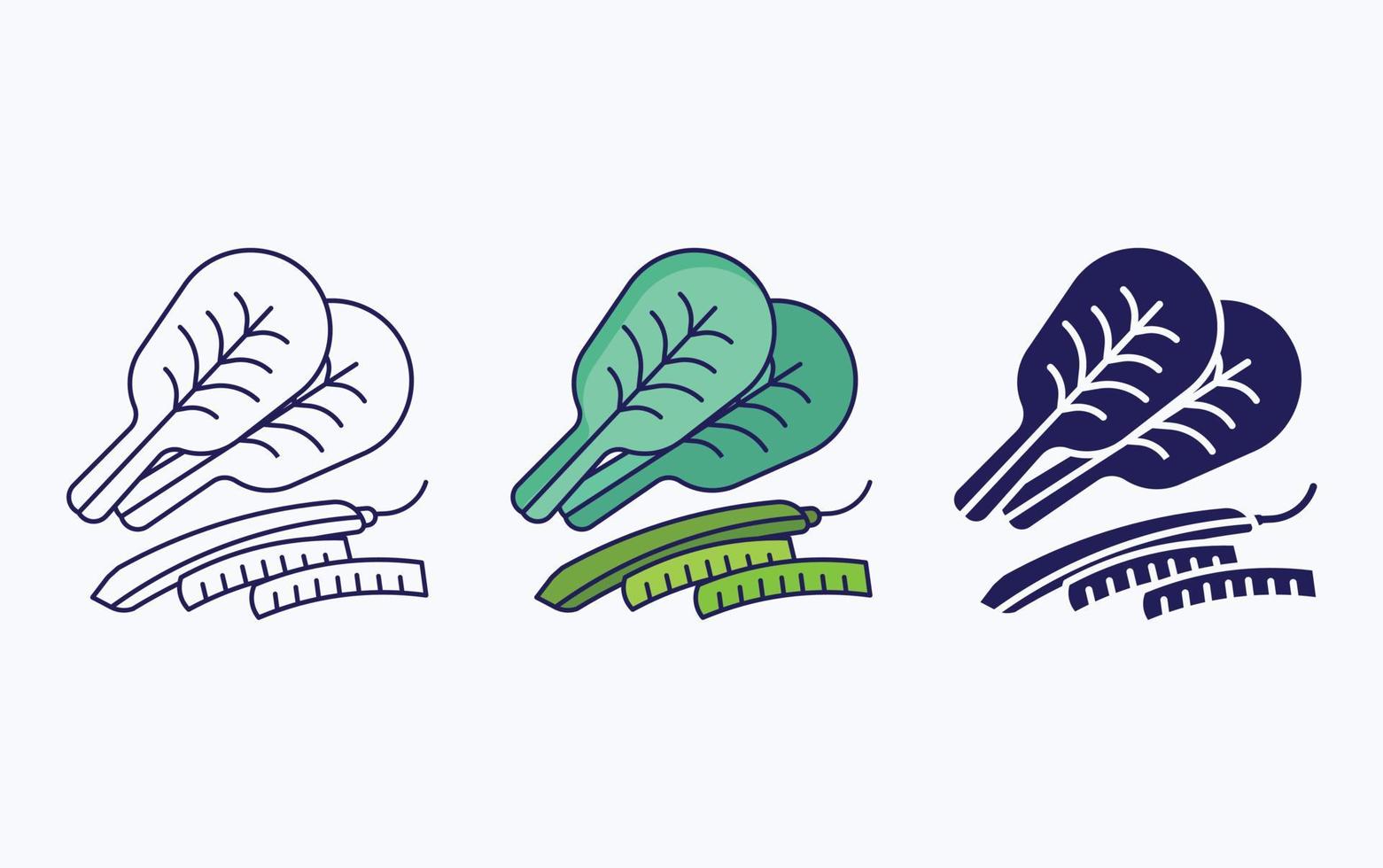 Spinach and beans icon vector