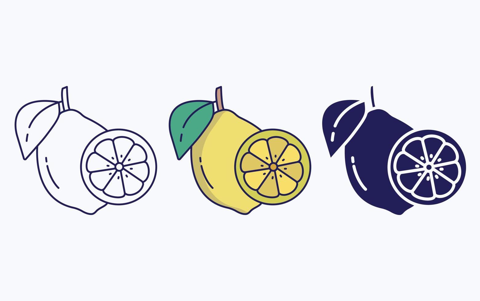 vector of whole and cut Lemon