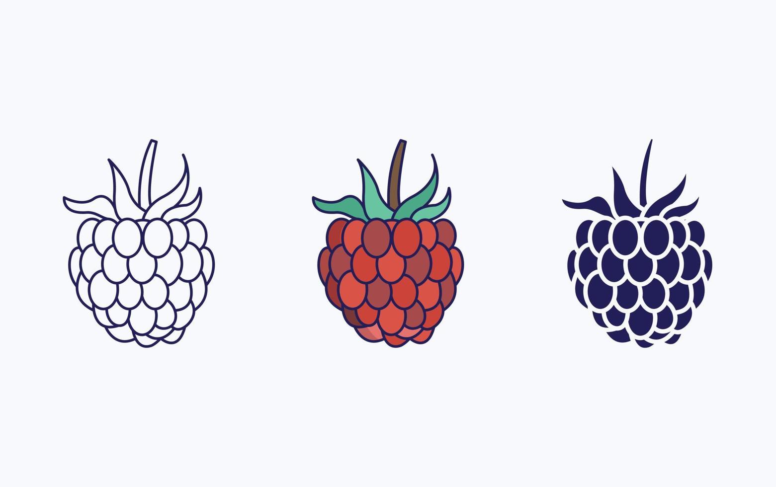 vector of whole and cut Raspberry