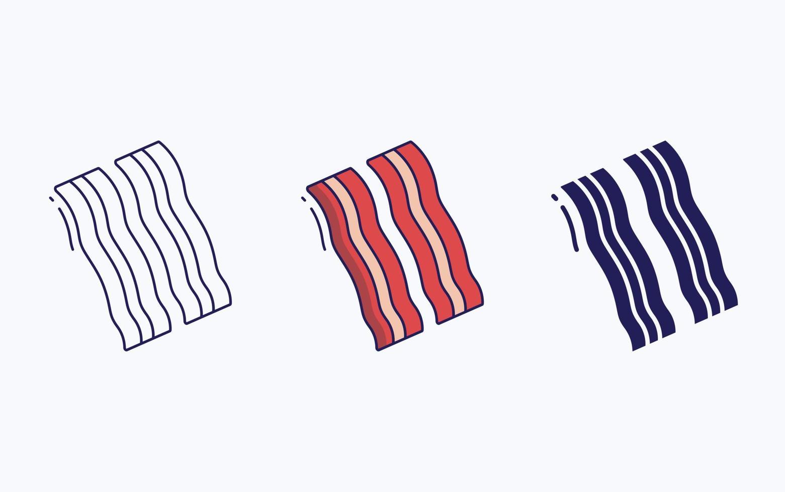 Bacon strips icon vector