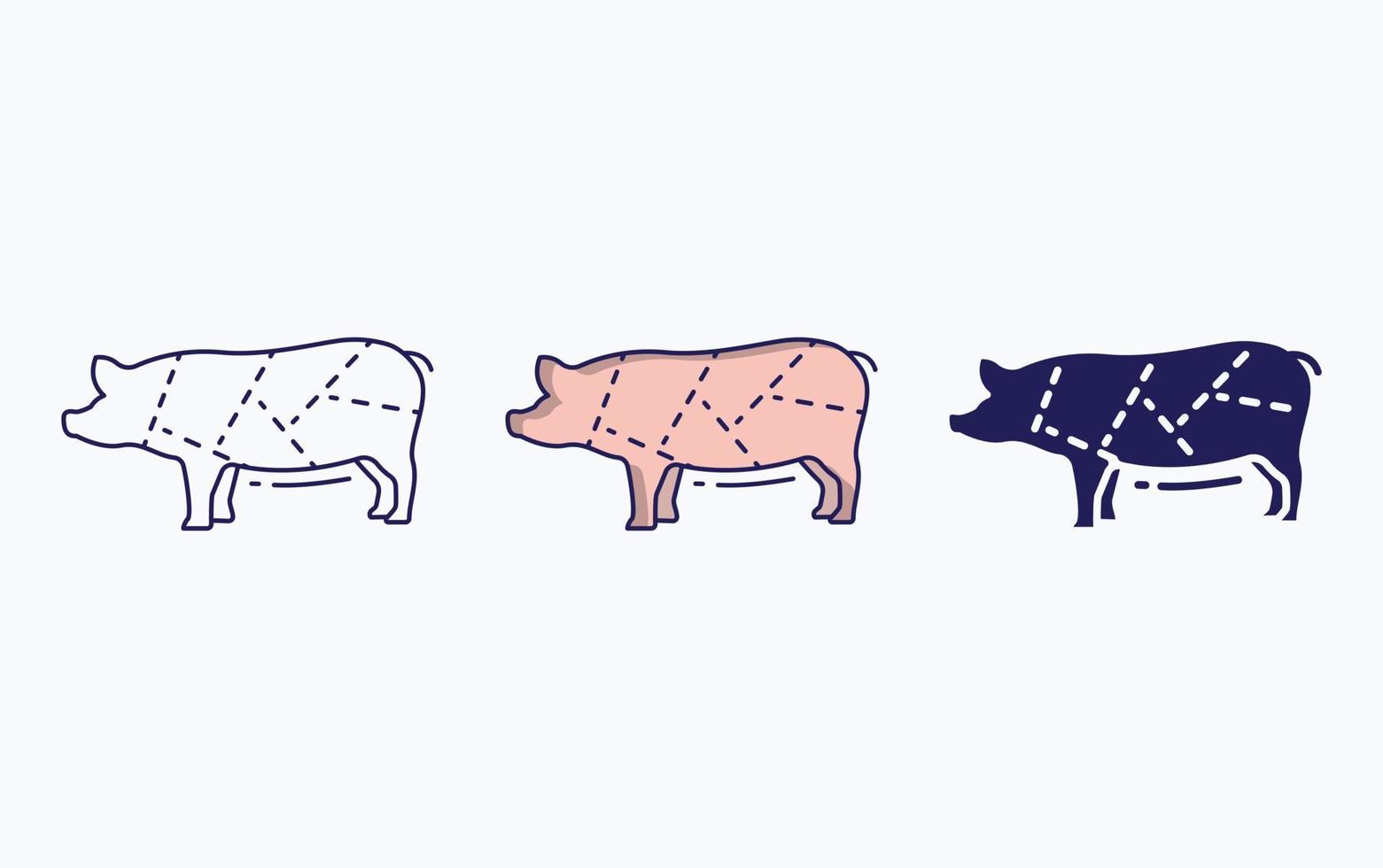 Pork meat icon vector