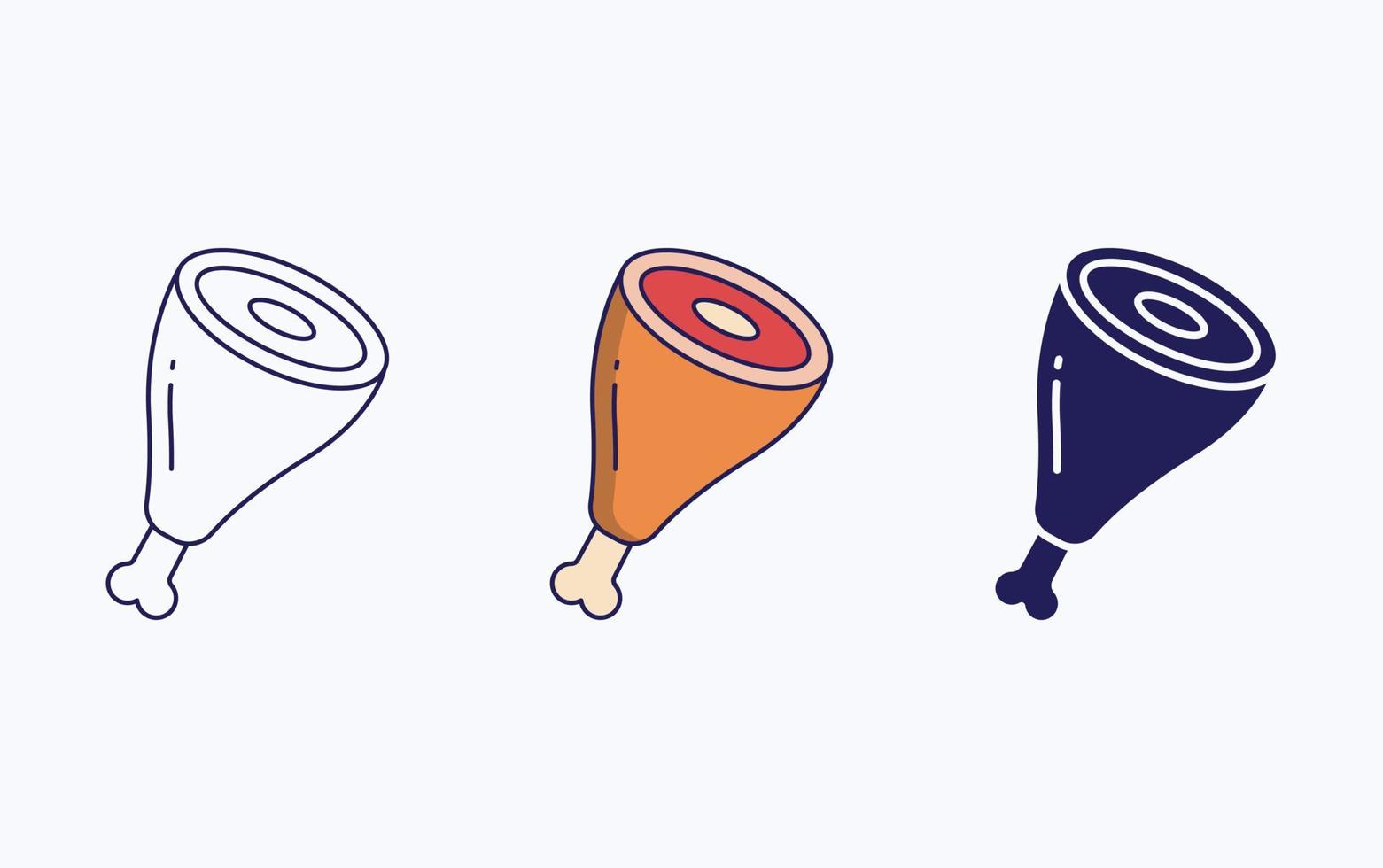 Pork leg icon vector