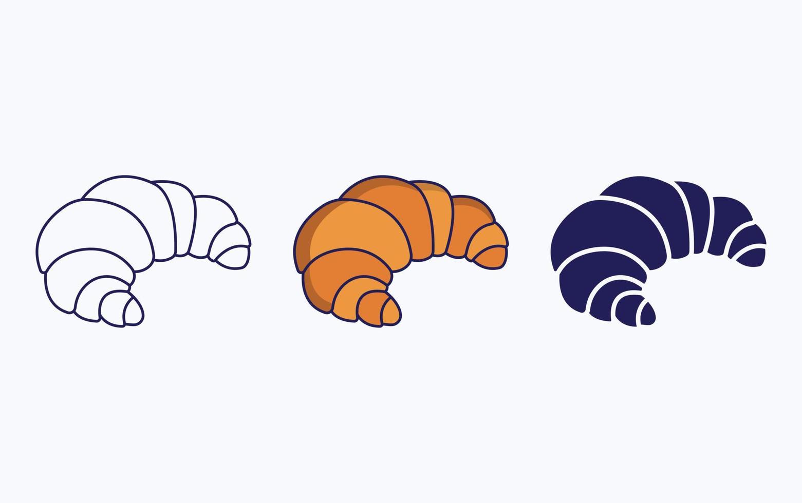 Croissant pastry icon vector