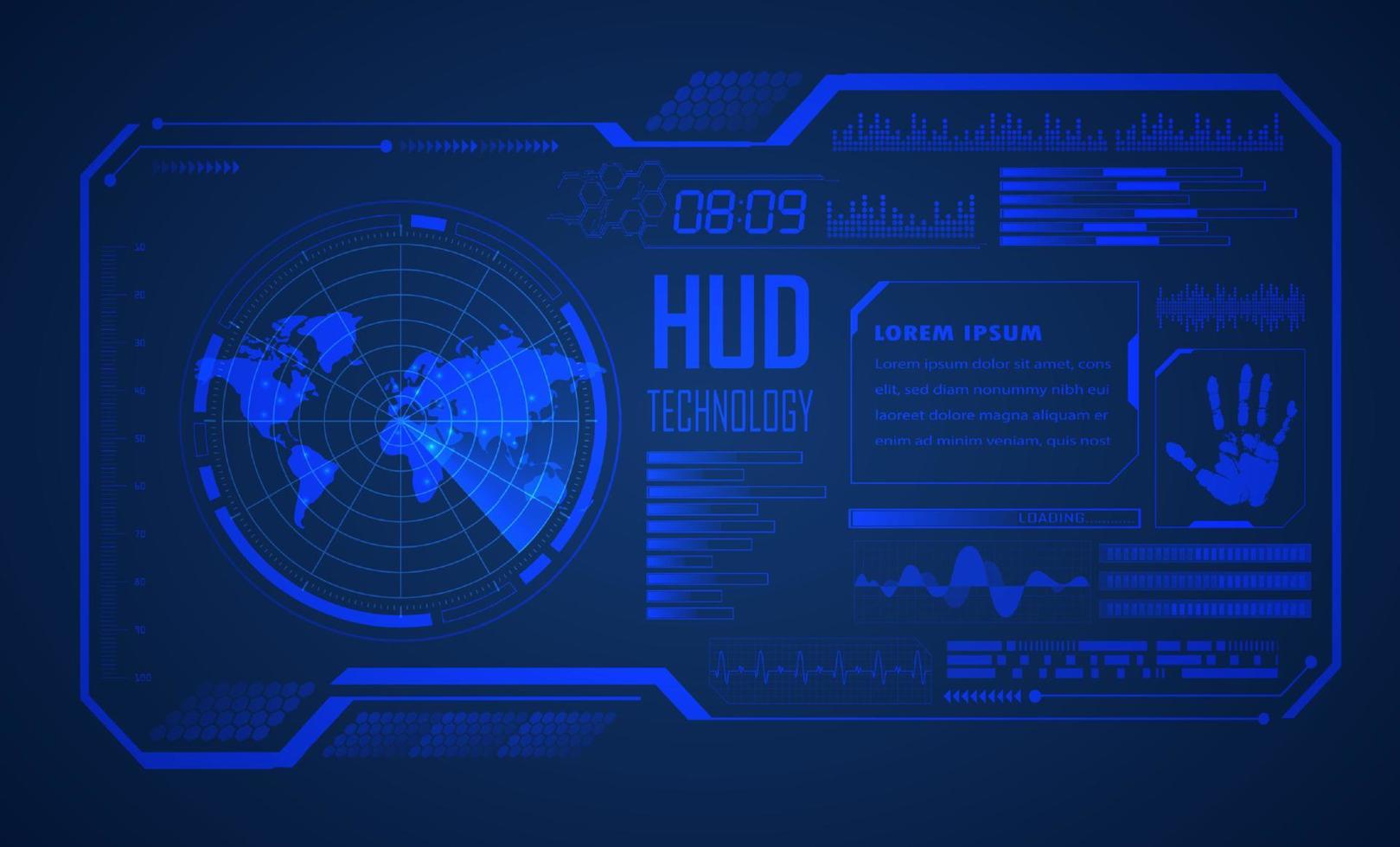 Modern HUD Technology Screen Background vector