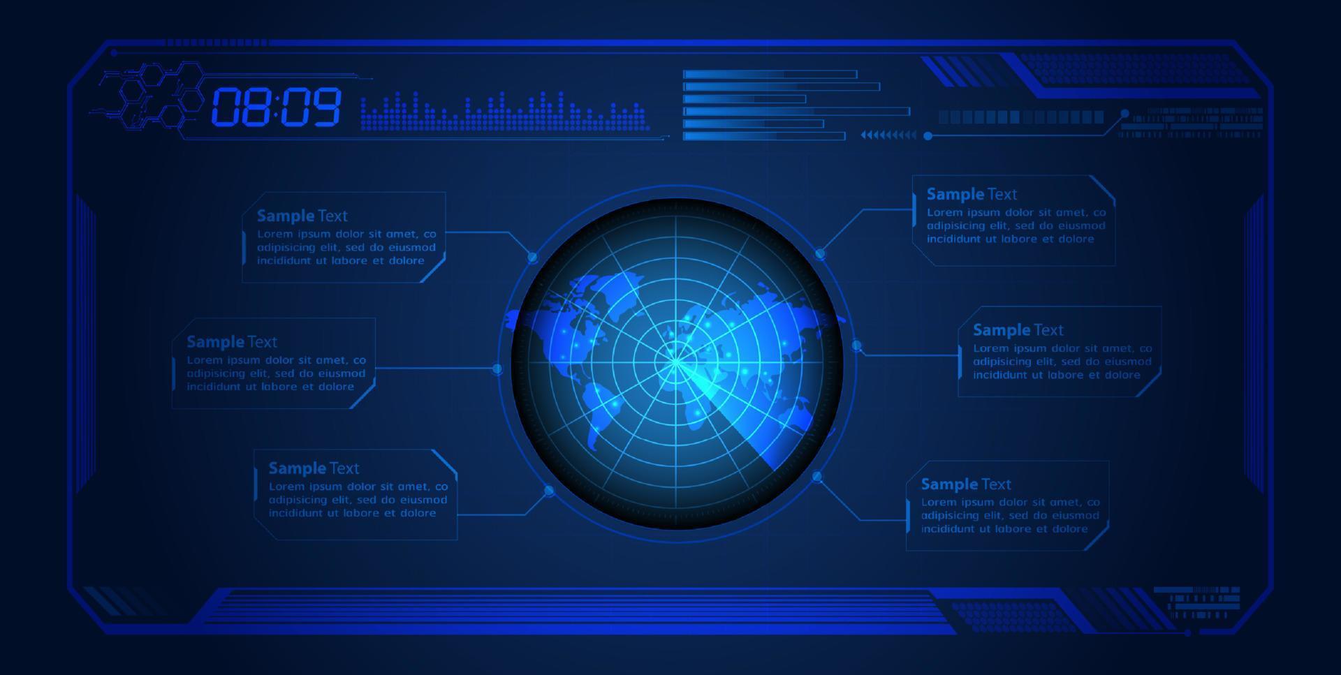 Modern HUD Technology Screen Background vector