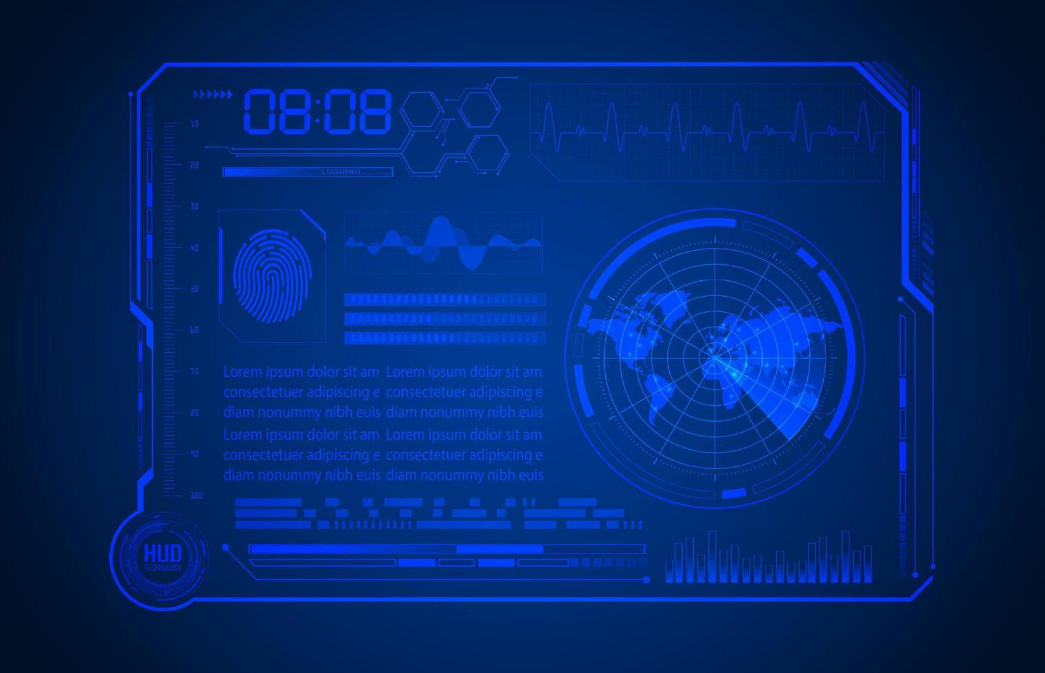 Modern HUD Technology Screen Background vector