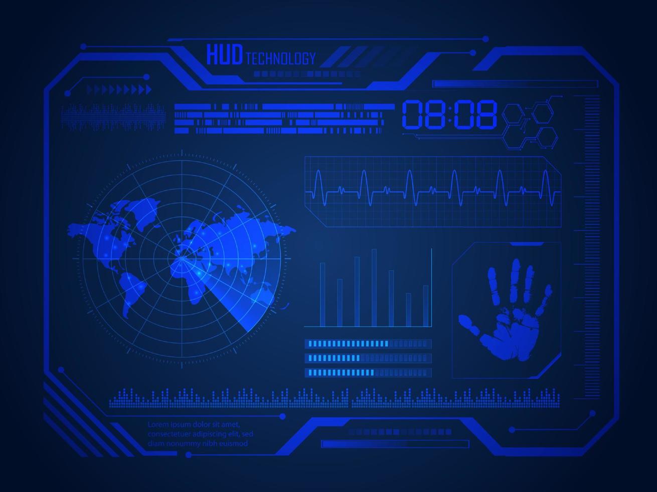 Modern HUD Technology Screen Background vector