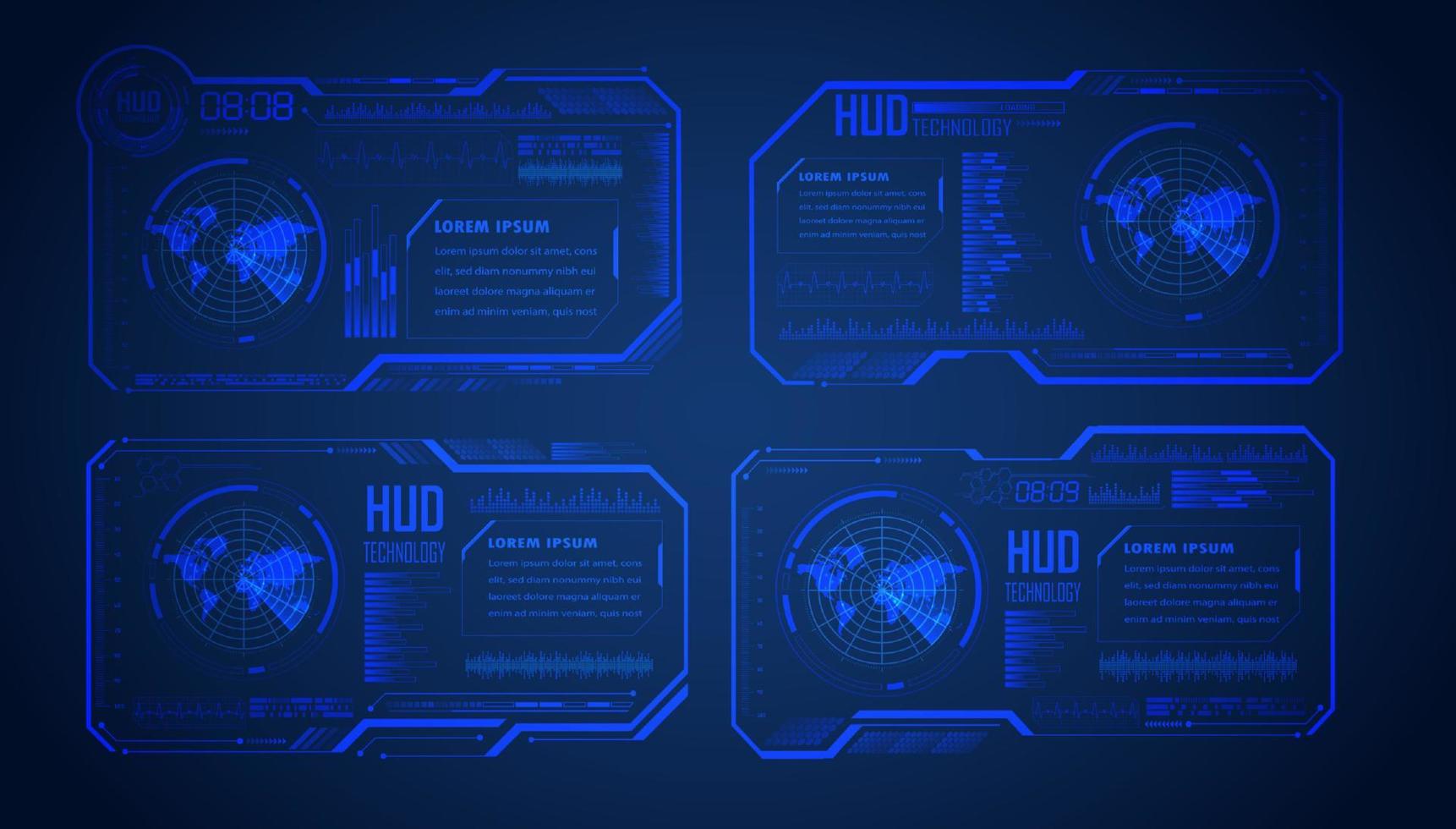Modern HUD Technology Screen Background vector