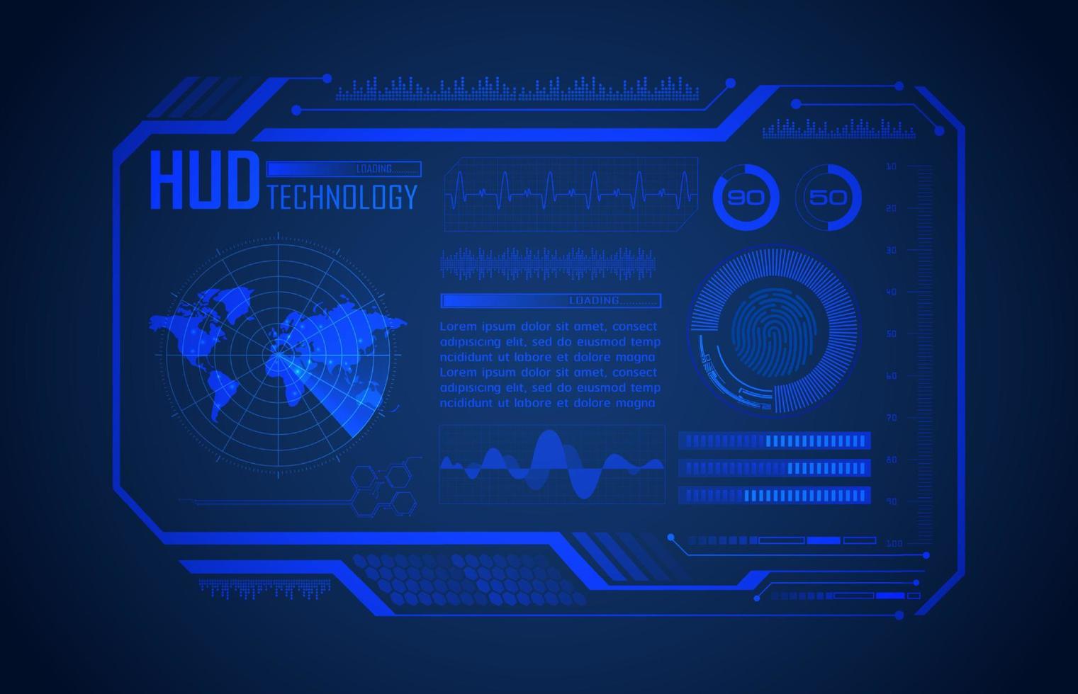 Modern HUD Technology Screen Background vector