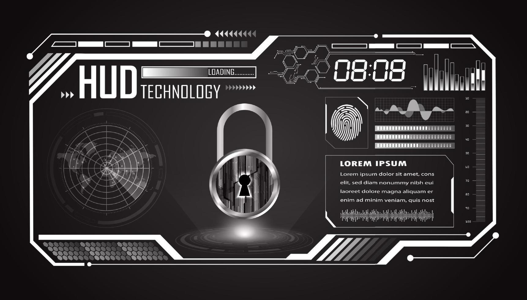 Modern HUD Technology Screen Background vector