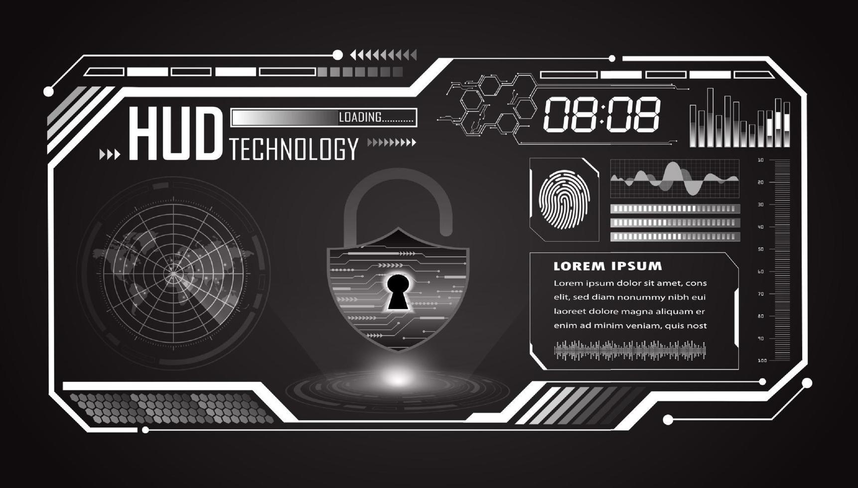 Modern HUD Technology Screen Background vector