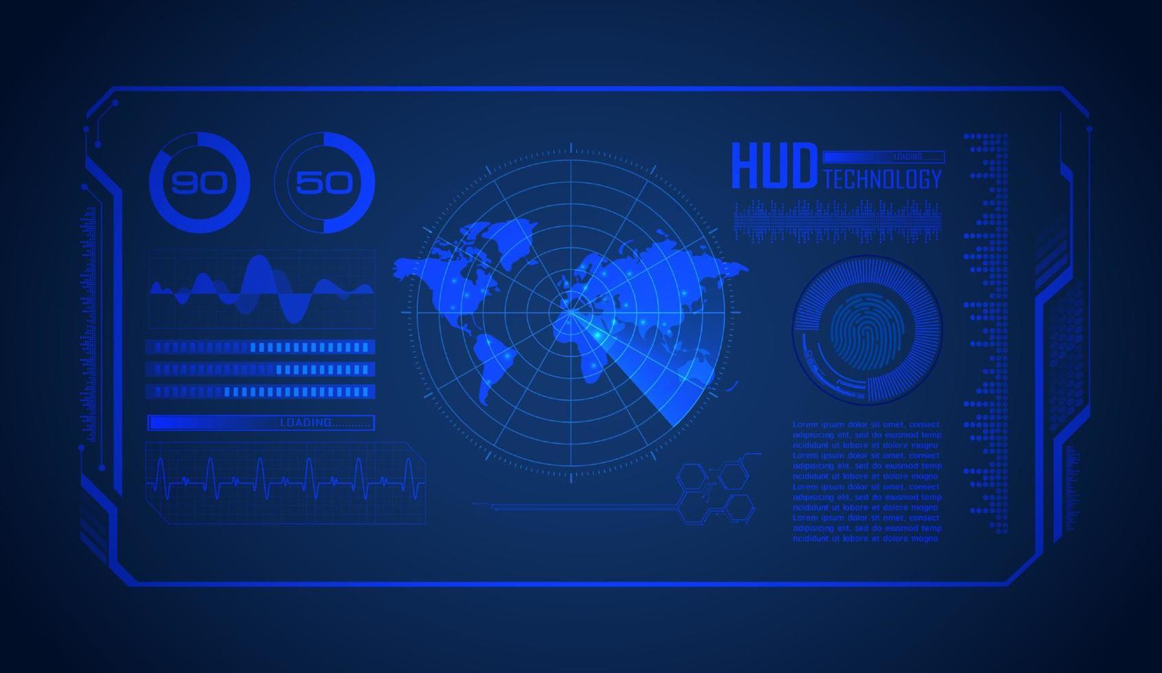 Modern HUD Technology Screen Background vector