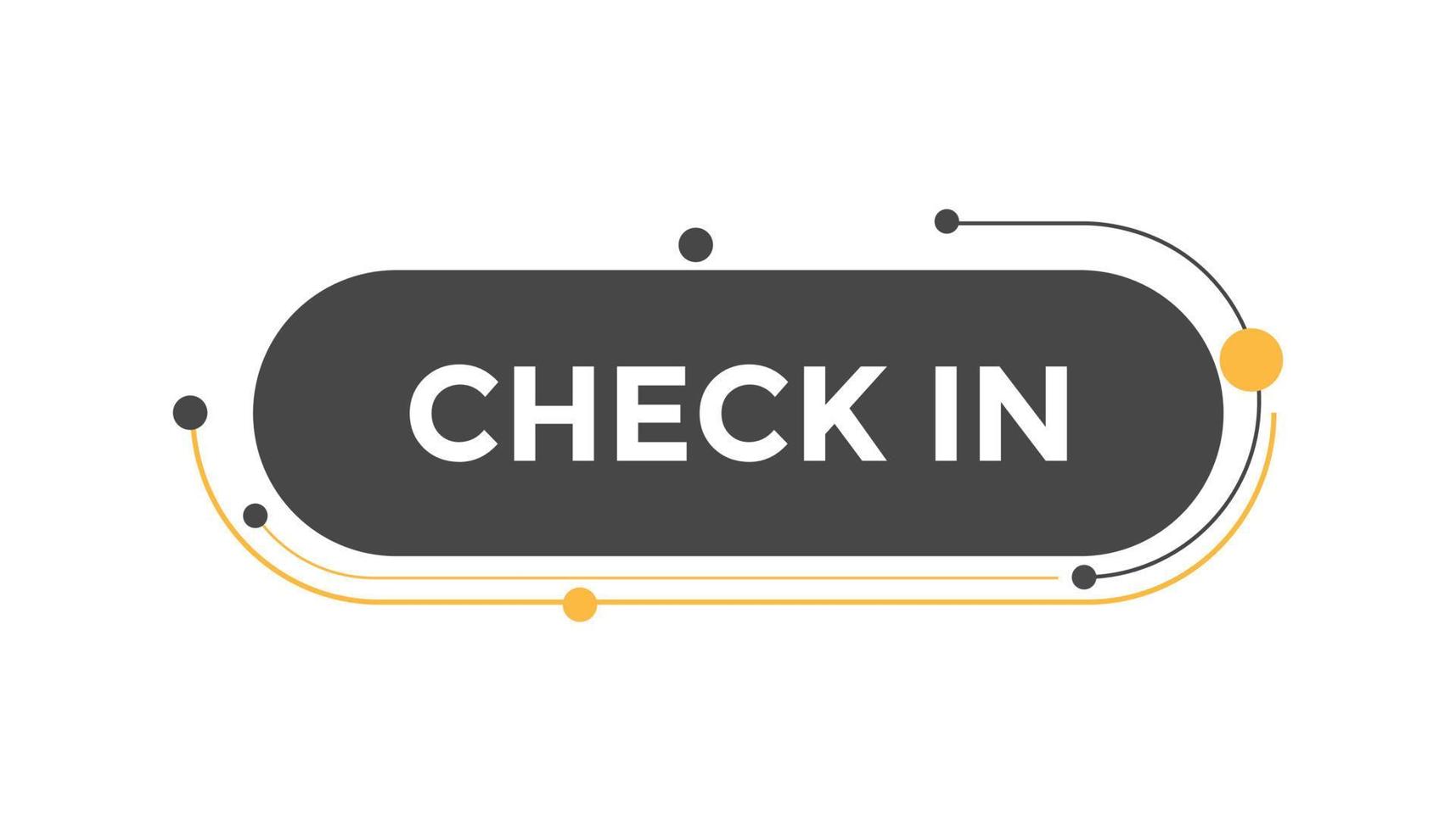 Check in button web banner templates. Vector Illustration