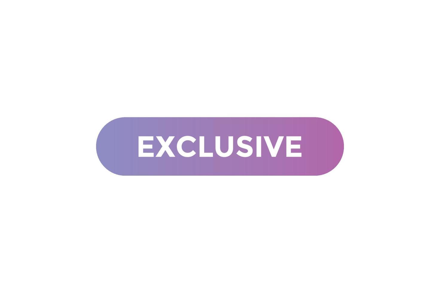 Exclusive button web banner templates. Vector Illustration