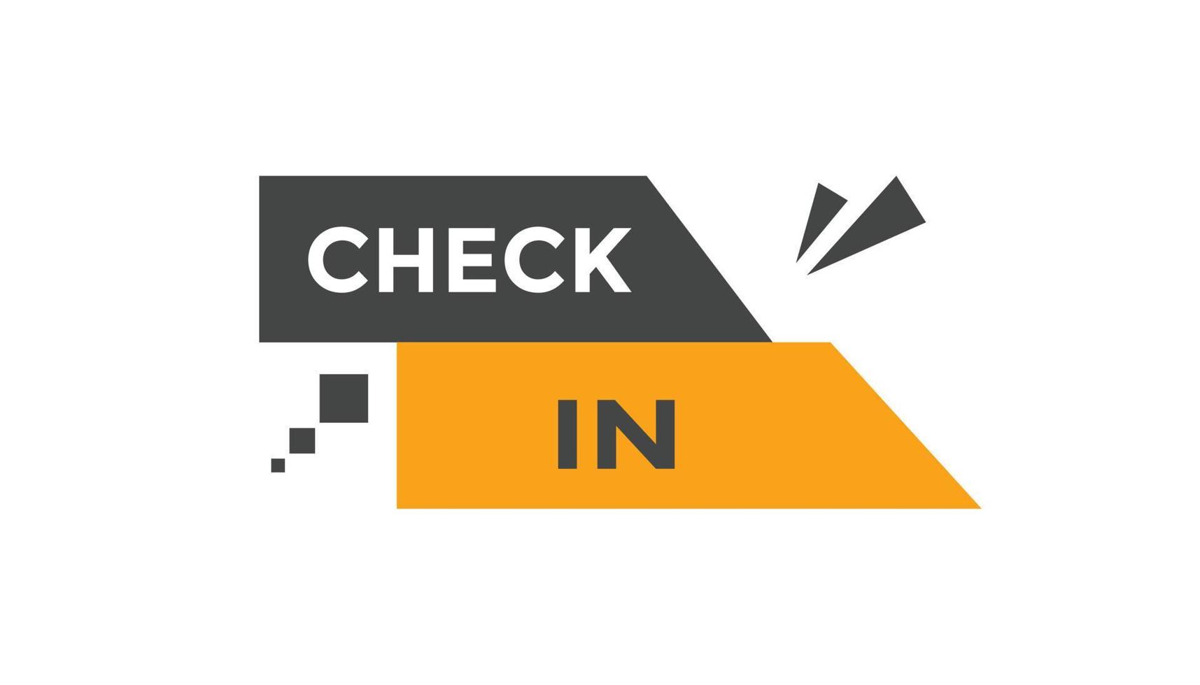 Check in button web banner templates. Vector Illustration