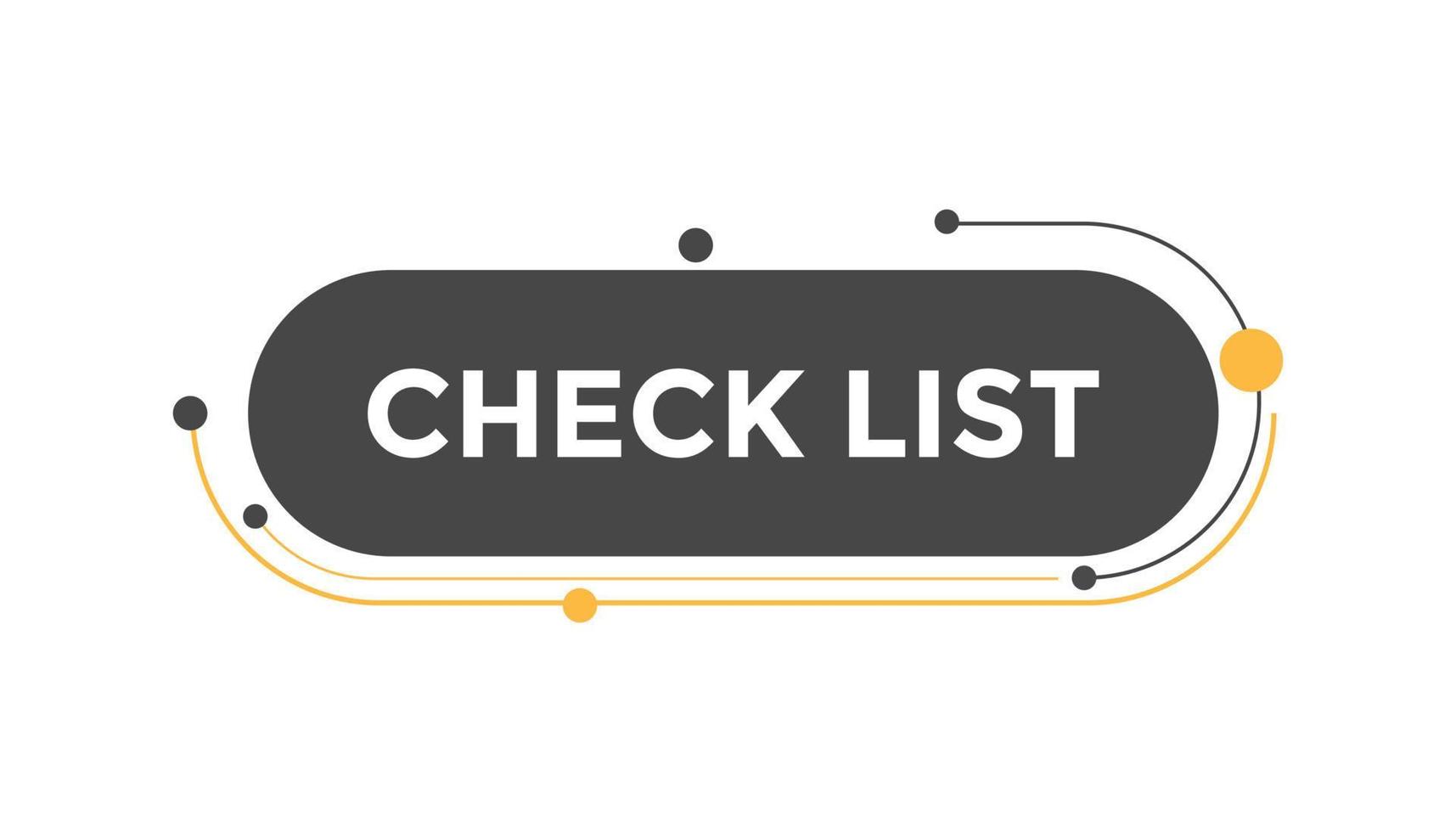 Check list button web banner templates. Vector Illustration