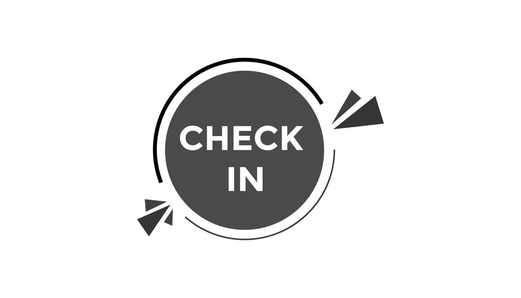Check in button web banner templates. Vector Illustration