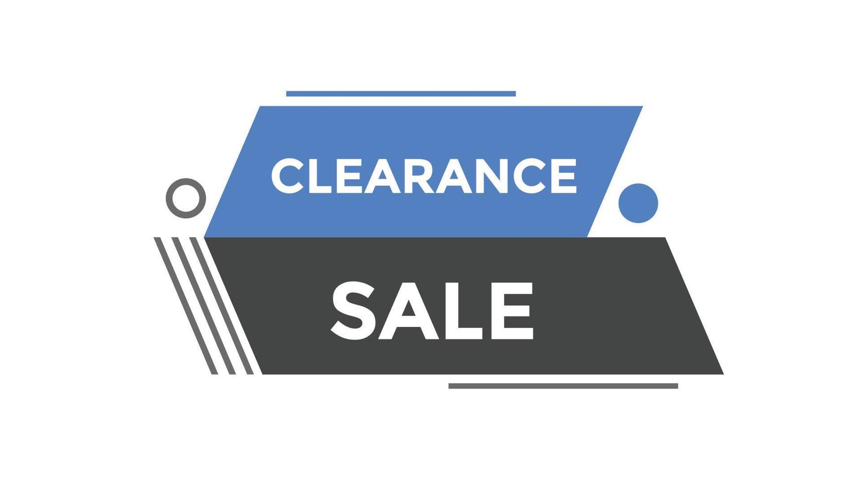 Clearance sale button web banner templates. Vector Illustration