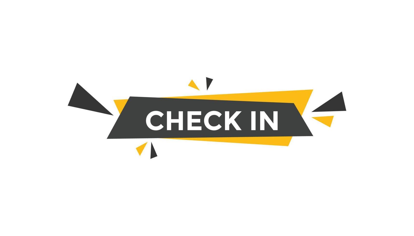 Check in button web banner templates. Vector Illustration