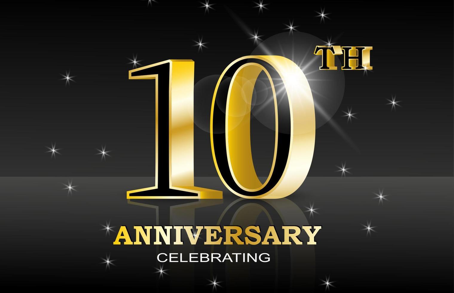 10 th anniversary celebration. Abstract design for concept design. Happy birthday concept. Web banner. 3d vector. Shiny party background. Birthday date concept. vector