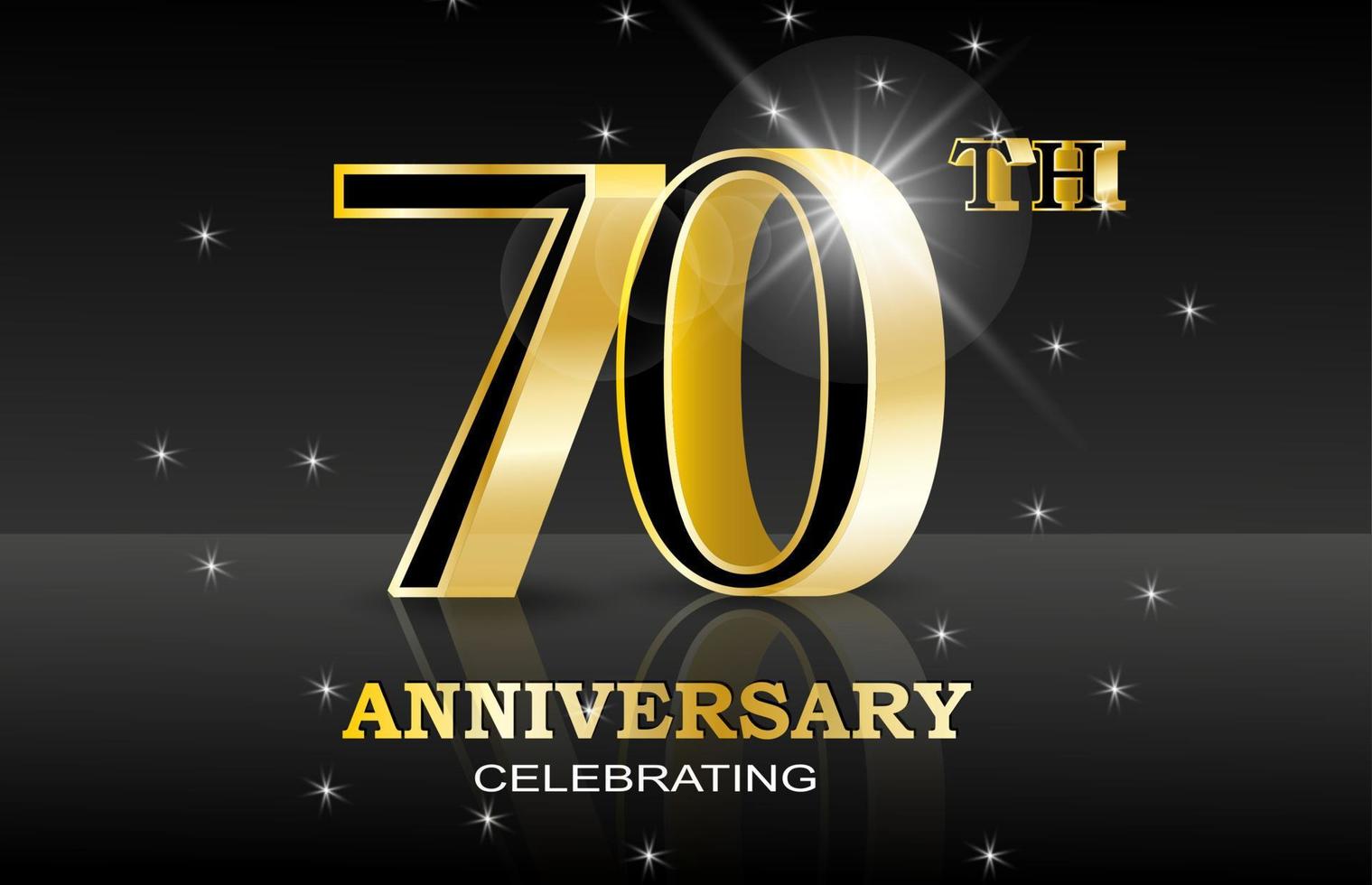 70 th anniversary celebration. Abstract design for concept design. Happy birthday concept. Web banner. 3d vector. Shiny party background. Birthday date concept. vector