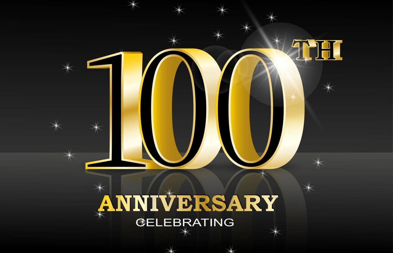 100 th anniversary celebration. Abstract design for concept design. Happy birthday concept. Web banner. 3d vector. Shiny party background. Birthday date concept. vector