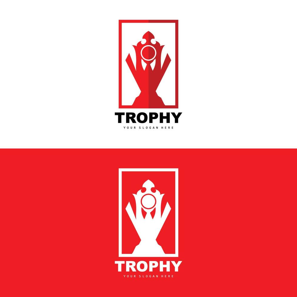 logotipo del trofeo del campeonato, diseño del trofeo ganador del premio campeón, plantilla de icono vectorial vector