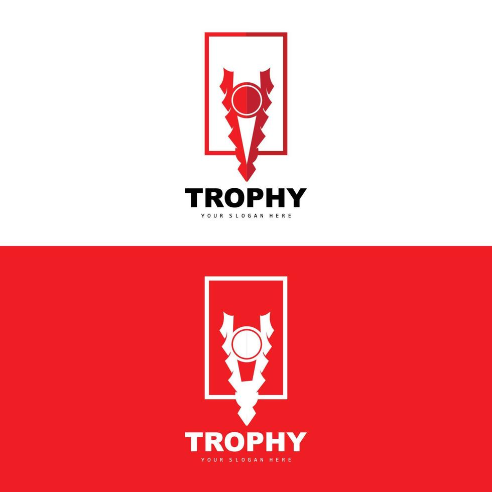 logotipo del trofeo del campeonato, diseño del trofeo ganador del premio campeón, plantilla de icono vectorial vector