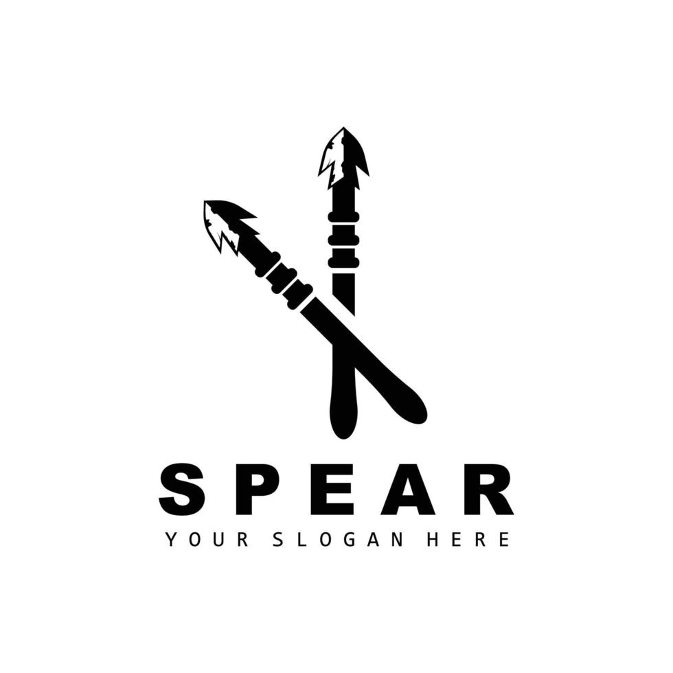 Spear Logo, Hunting Gear Design, Arrow War Weapon, Product Brand Vector