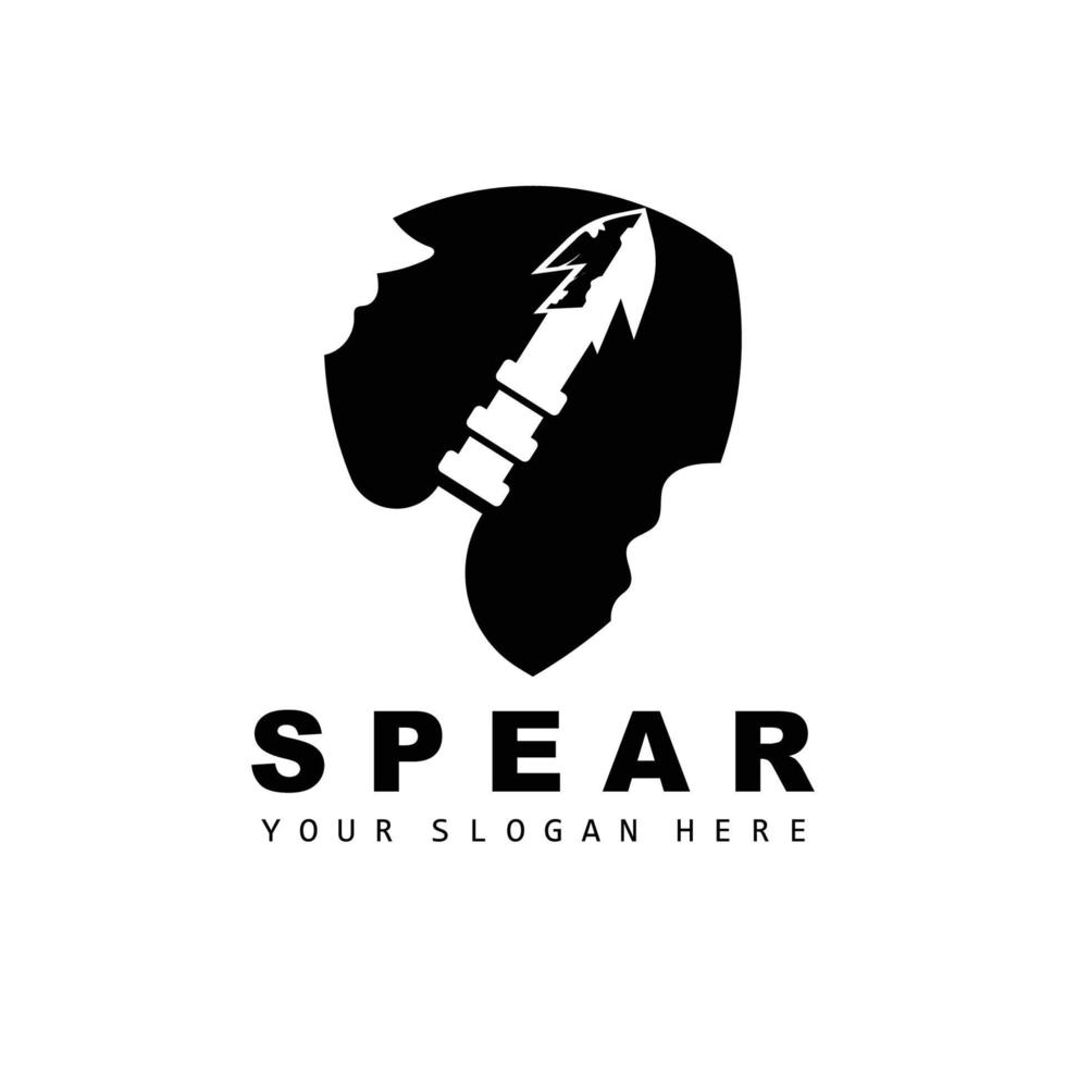 Spear Logo, Hunting Gear Design, Arrow War Weapon, Product Brand Vector