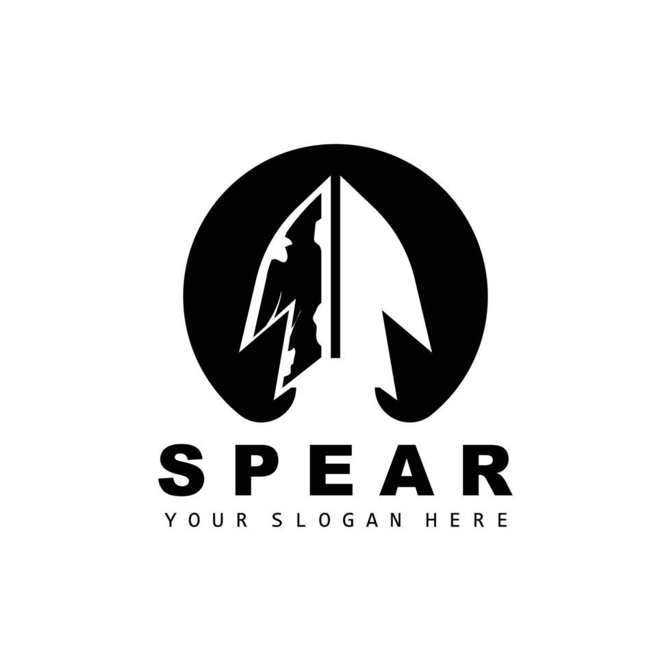 Spear Logo, Hunting Gear Design, Arrow War Weapon, Product Brand Vector