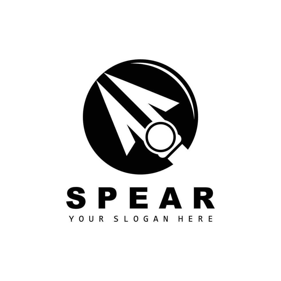 Spear Logo, Hunting Gear Design, Arrow War Weapon, Product Brand Vector