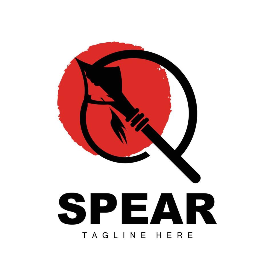 Spear Logo, Long Range Throwing Weapon Target Icon Design, Product And Company Brand Icon Illustration vector