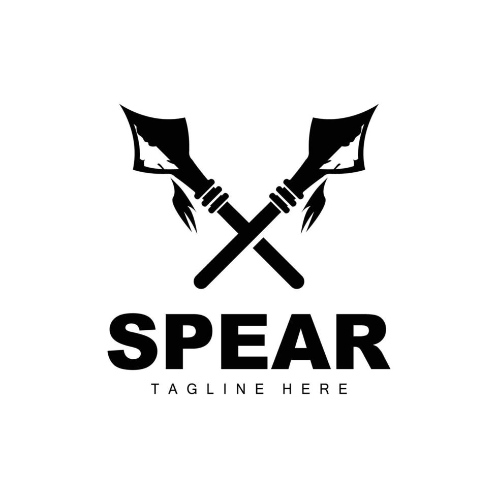 Spear Logo, Long Range Throwing Weapon Target Icon Design, Product And Company Brand Icon Illustration vector