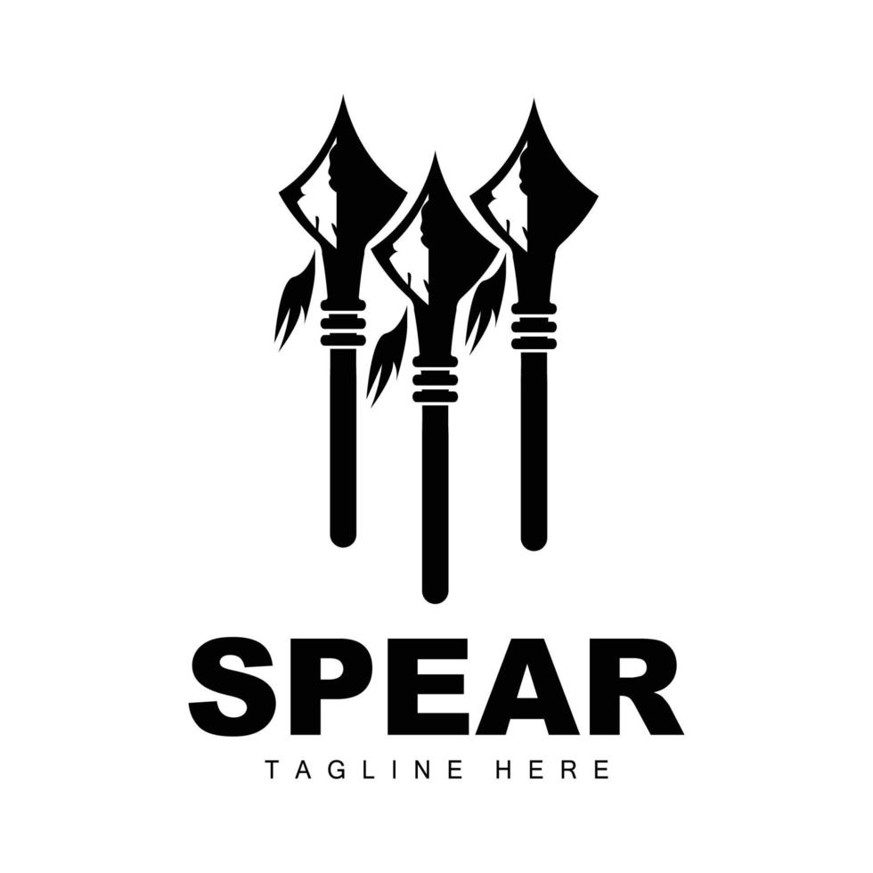 Spear Logo, Long Range Throwing Weapon Target Icon Design, Product And Company Brand Icon Illustration vector