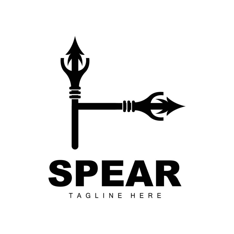 Spear Logo, Long Range Throwing Weapon Target Icon Design, Product And Company Brand Icon Illustration vector