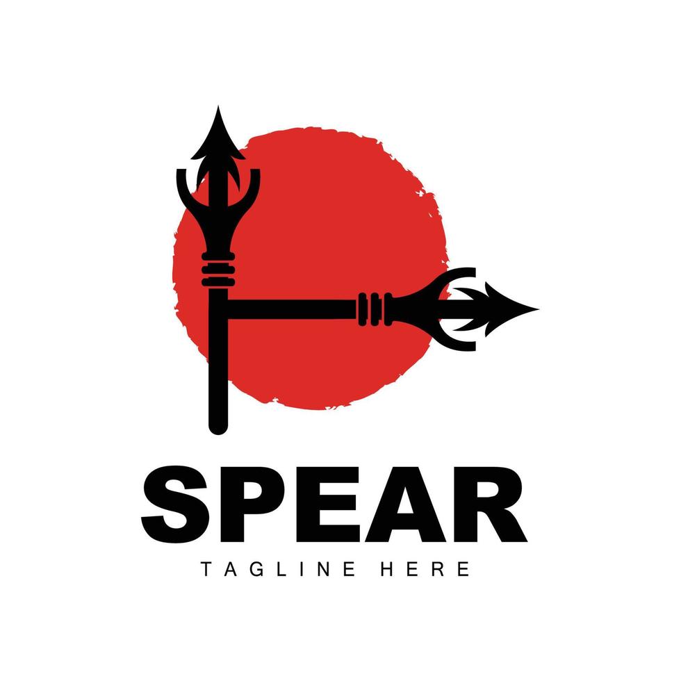 Spear Logo, Long Range Throwing Weapon Target Icon Design, Product And Company Brand Icon Illustration vector