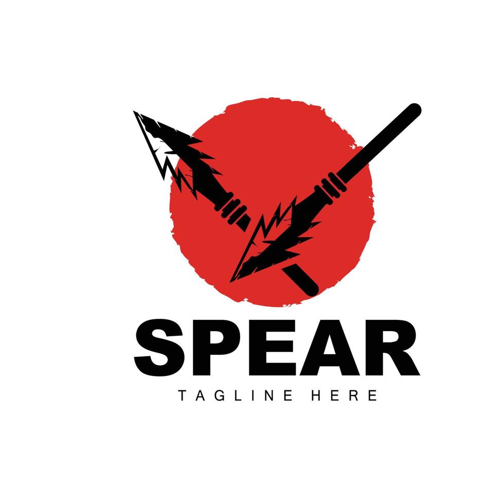 Spear Logo, Long Range Throwing Weapon Target Icon Design, Product And Company Brand Icon Illustration vector
