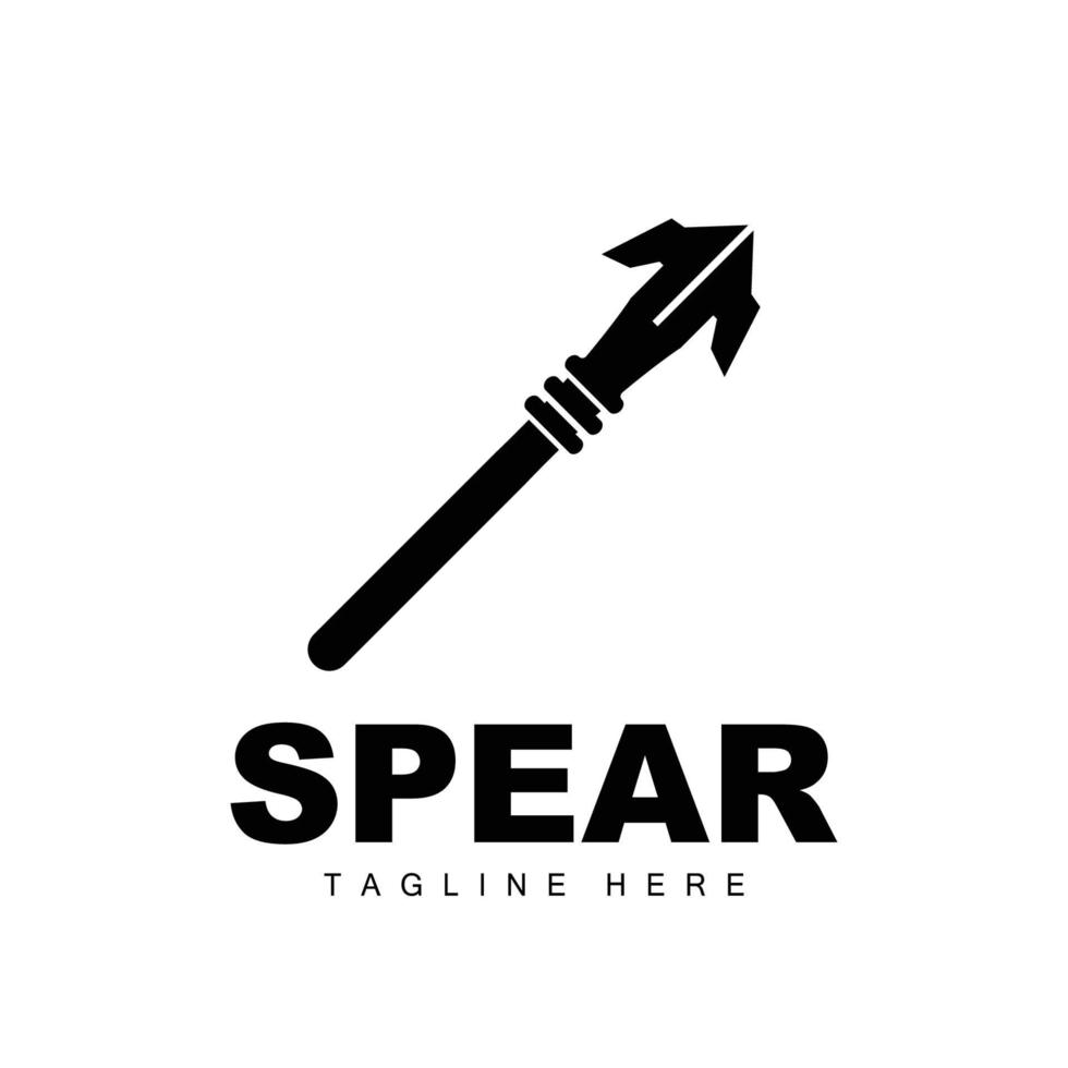 Spear Logo, Long Range Throwing Weapon Target Icon Design, Product And Company Brand Icon Illustration vector